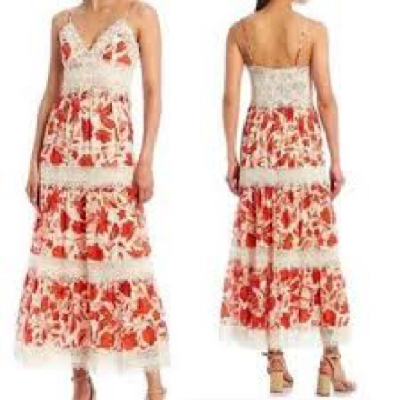 ANTONIO MELANI Dresses & Skirts - Antonio Milani Devon Printed Crochet Laced Maxi Dress 🌺
Size: 6